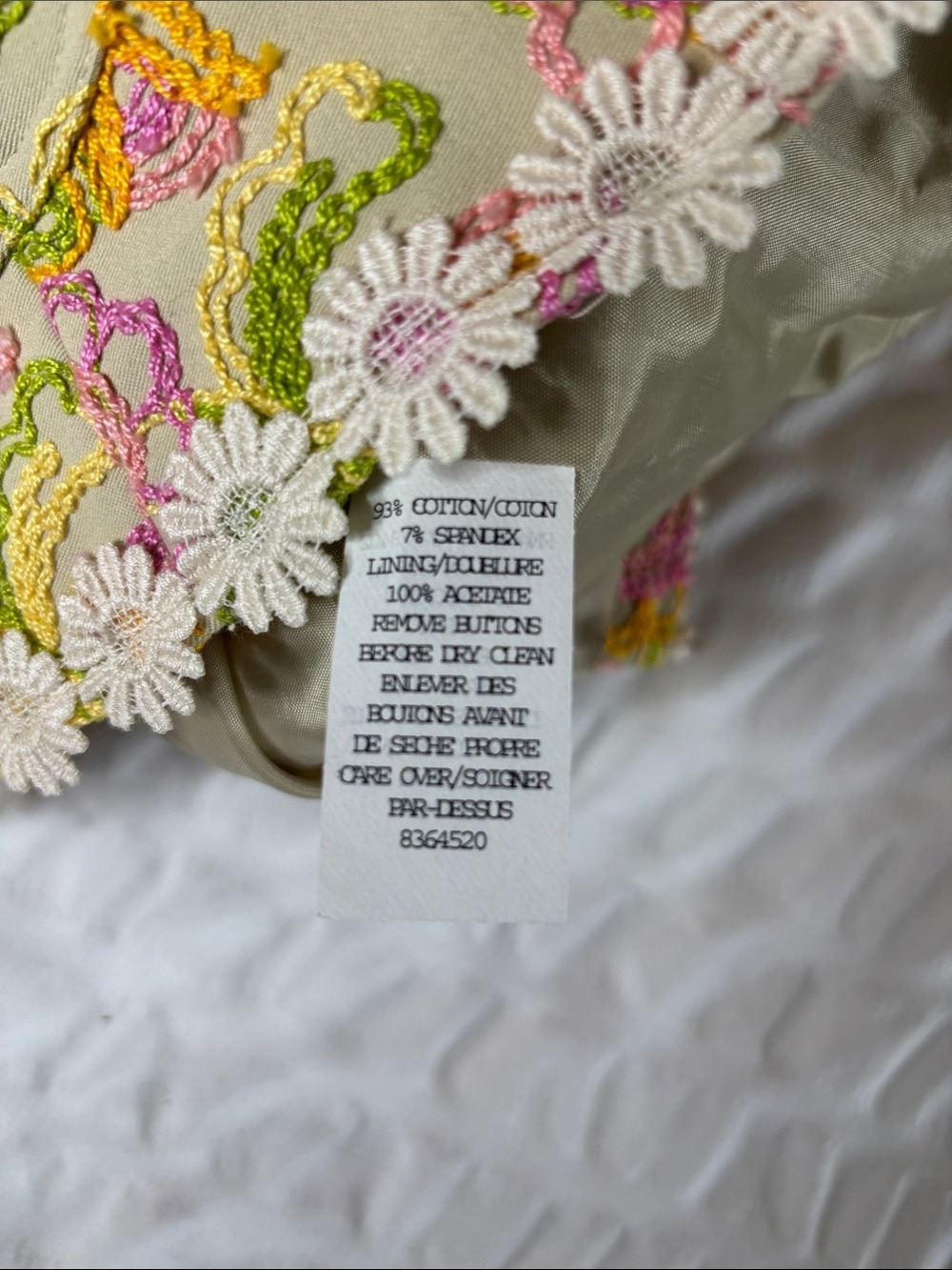 Cynthia Steffe Floral Embroidered Daisy-Trim Jacket Size 6 NWT - Picture 8 of 11